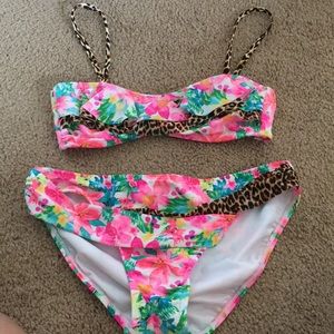 Tropical pattern bikini set